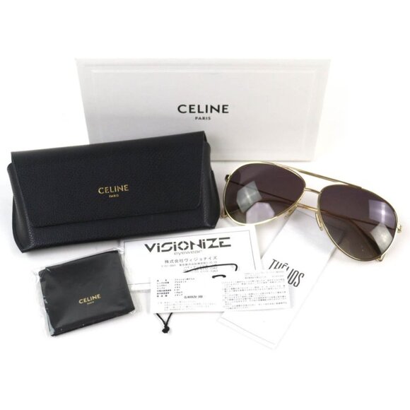 Celine Two Bridge Teardrop Sunglasses Gold main image 8